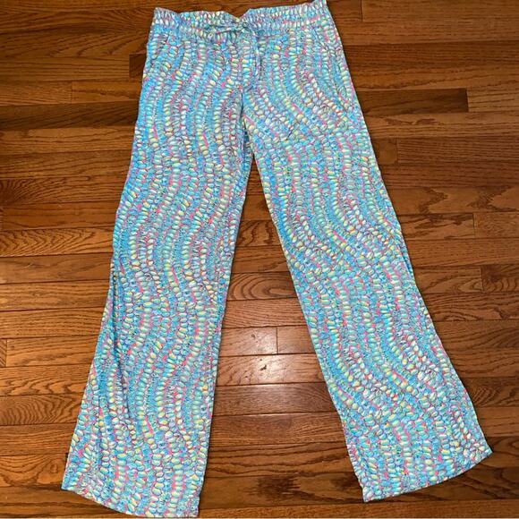 Lilly Pulitzer Preppy Coastal Wide Leg Clam Bake Print Pippa Palazzo Pant S EUC - Picture 2 of 13